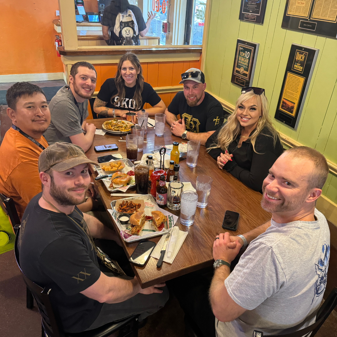 Blade Show Texas Friends Hanging out grabbing lunch