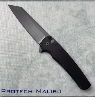 Pro-Tech Malibu Button Lock Flipper Reverse Tanto Smooth Black Handle DLC MagnaCut Blade 5403